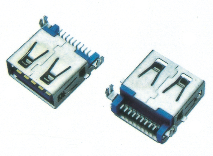 USB3.0 AF sinker SMT H = 3.5mm TYPE shell without curling harpoon feet